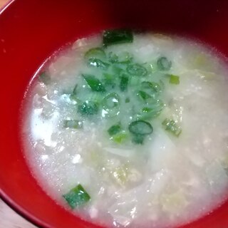 餃子の餡が余ったら。簡単味噌中華スープ
